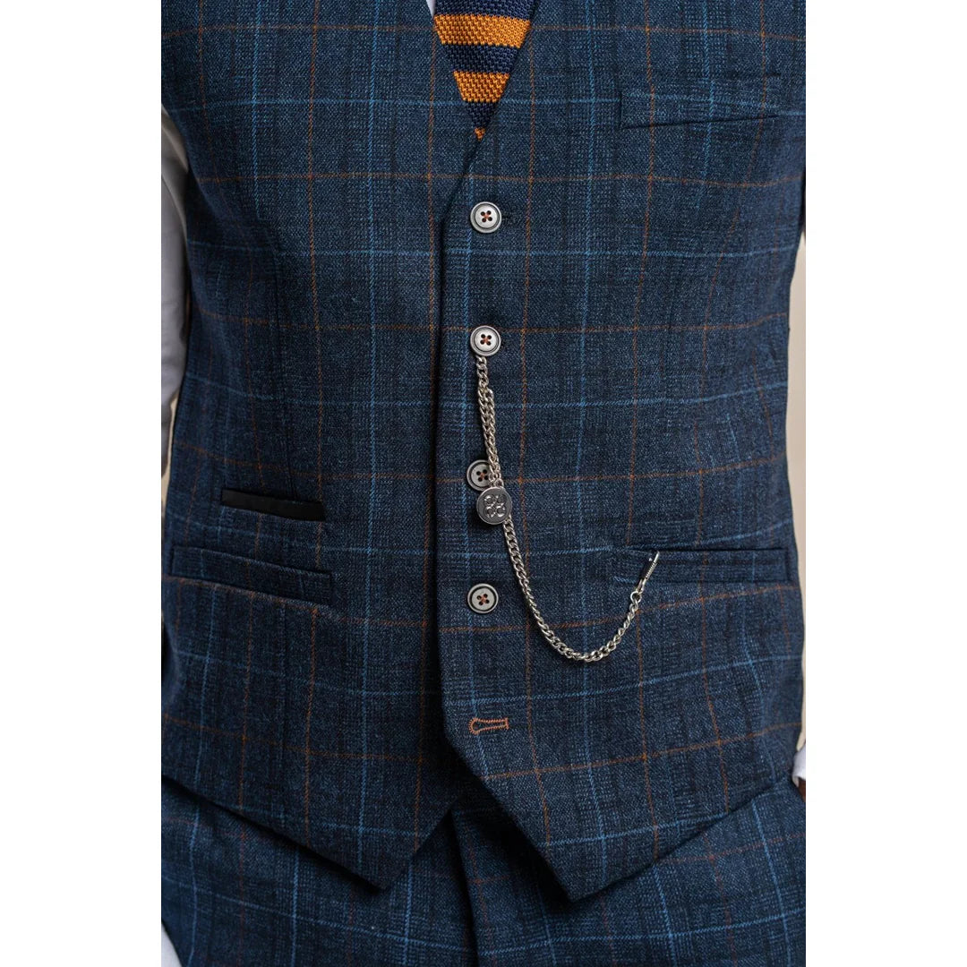 Cody - meeste tumesinine ruuduline vest