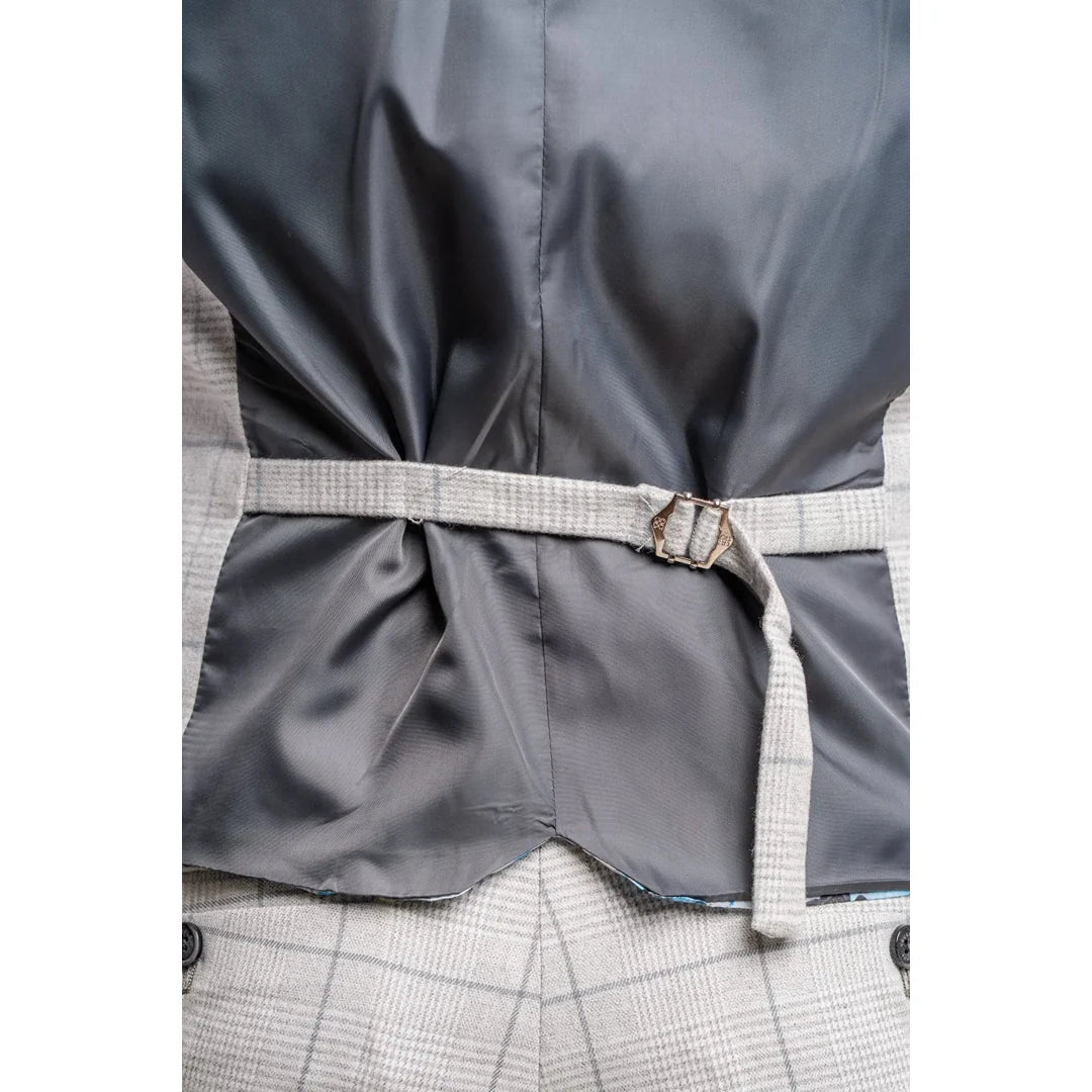 Radika - meeste helehall ruuduline vest