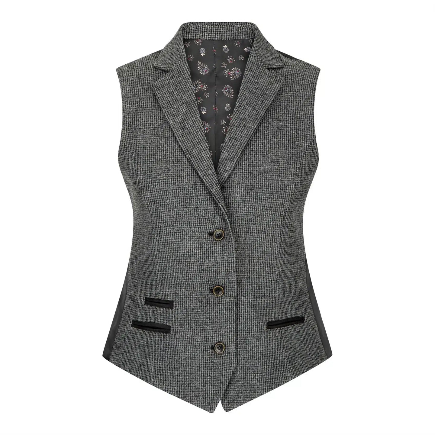 Naiste hall tviidmustriga kalasabamustriga vest 1920ndatest Tippy Tailored Fit Vintage Retro