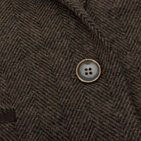 Naiste tviidist kalasabamustriga vest, pruun 1920ndate vintage rätsepatööna valminud klassikaline elegantne