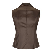 Naiste tviidist kalasabamustriga vest, pruun 1920ndate vintage rätsepatööna valminud klassikaline elegantne
